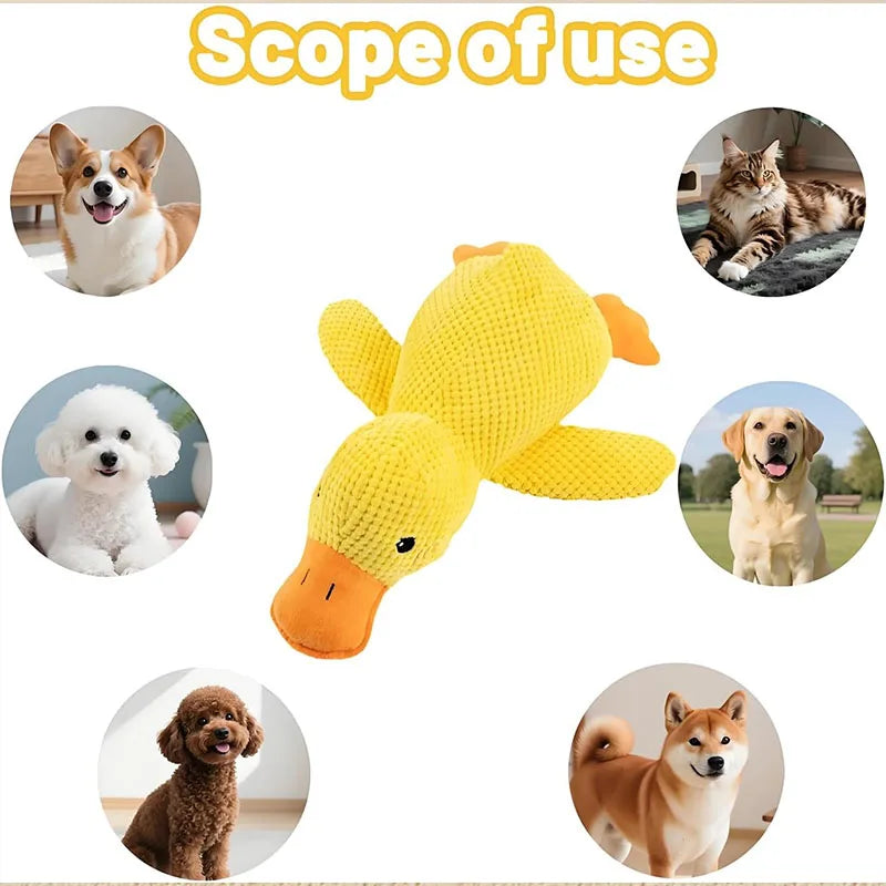 Calming Duck Toy for Dog,Soothing Plush Pet Toys with Sound Quack, Pet Interactive Companion, Chew-Resistant Chew Dogs Cat Toy