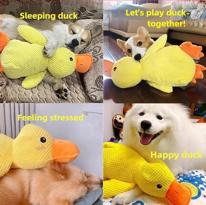 Calming Duck Toy for Dog,Soothing Plush Pet Toys with Sound Quack, Pet Interactive Companion, Chew-Resistant Chew Dogs Cat Toy